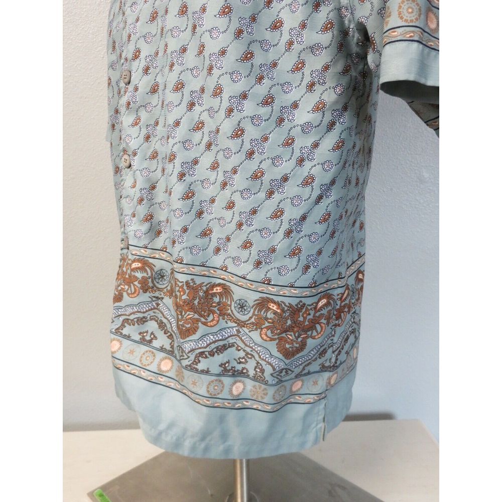 Mens Colowear Train Ticket Short Sleeve Button Front Paisley Shirt Size XL India - Picture 11 of 12